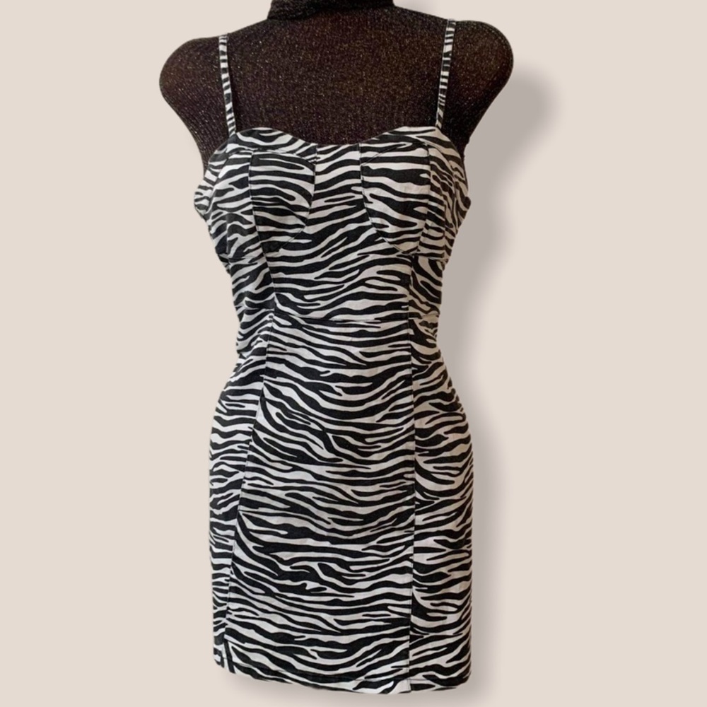 Zebra Print Sleeveless Dress